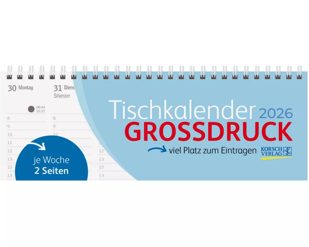 Tischquerkalender Großdruck 2026