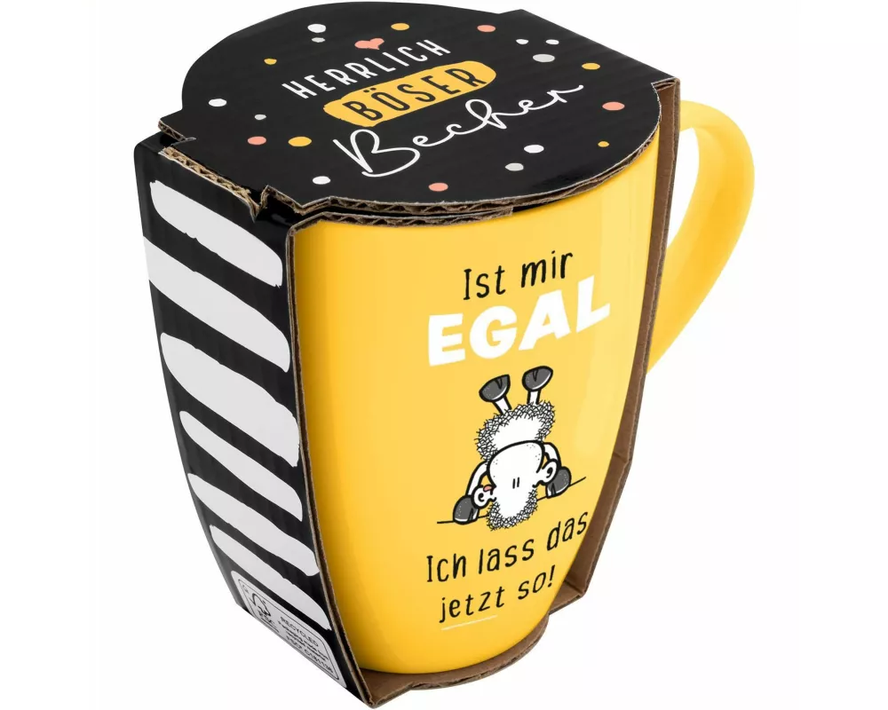 Tasse mit Motivdruck "Ist mir egal. Ich lass das jetzt so!", mit Banderole