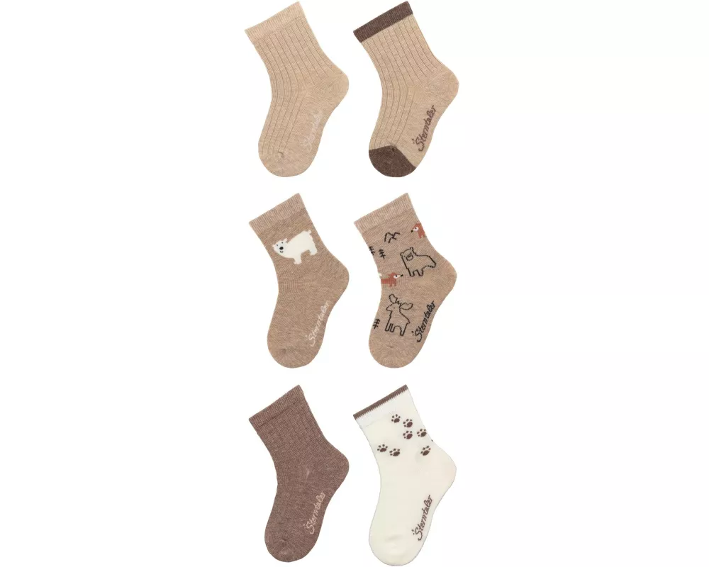 Sterntaler Socken 6er Set Eisbär Natur Mélange Gr. 22