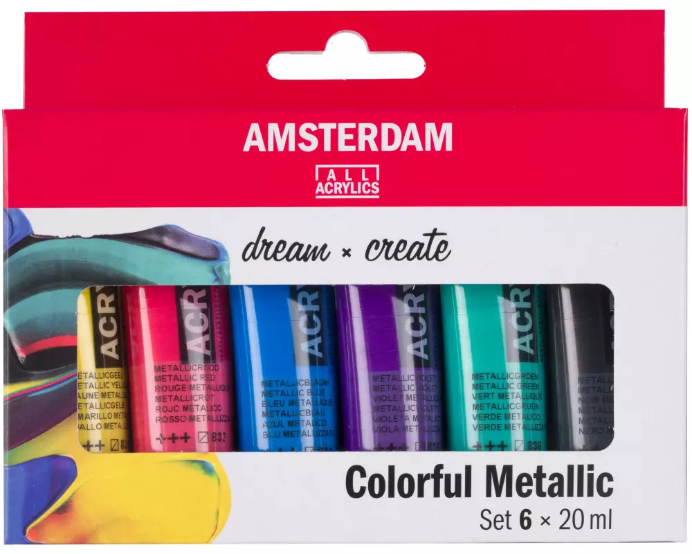 Amsterdam Acrylfarbe Set Colorful Metallic 6 Tuben à 20 ml