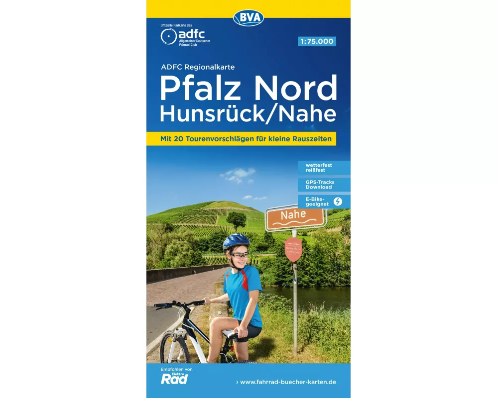 BVA ADFC Regionalkarte Pfalz Nord/ Hunsrück/ Nahe 1:75.000
