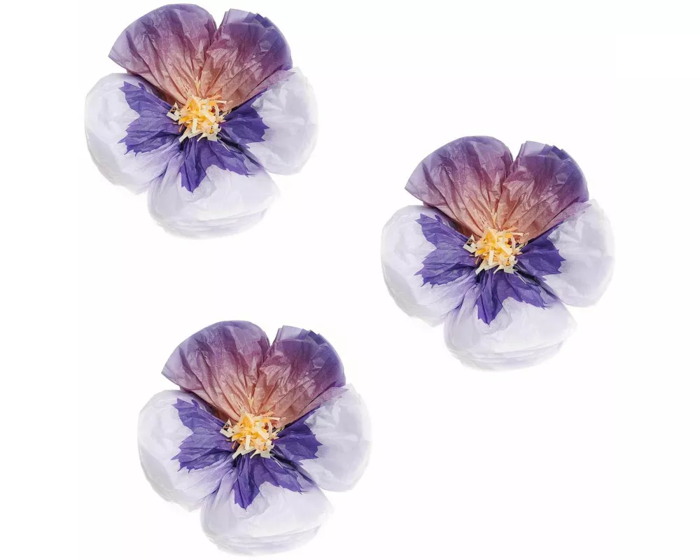 Seidenpapierblumen Stiefmütterchen, Lila, S, FSC MIX, Ø 13 cm, 3 Stk