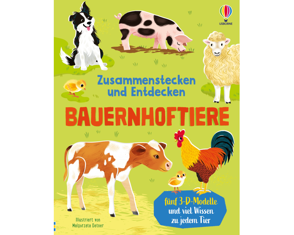 Zusammenstecken und Entdecken: Bauernhoftiere
