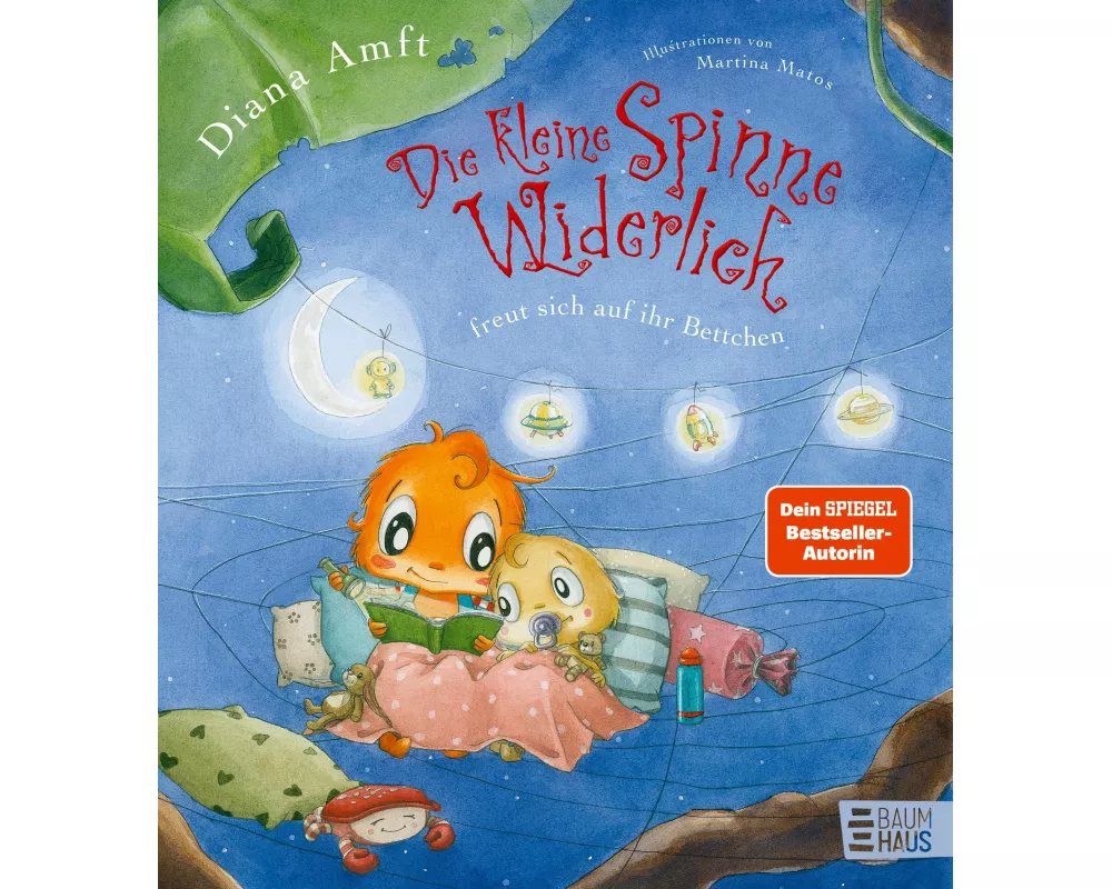 Die kleine Spinne Widerlich freut sich auf ihr Bettchen