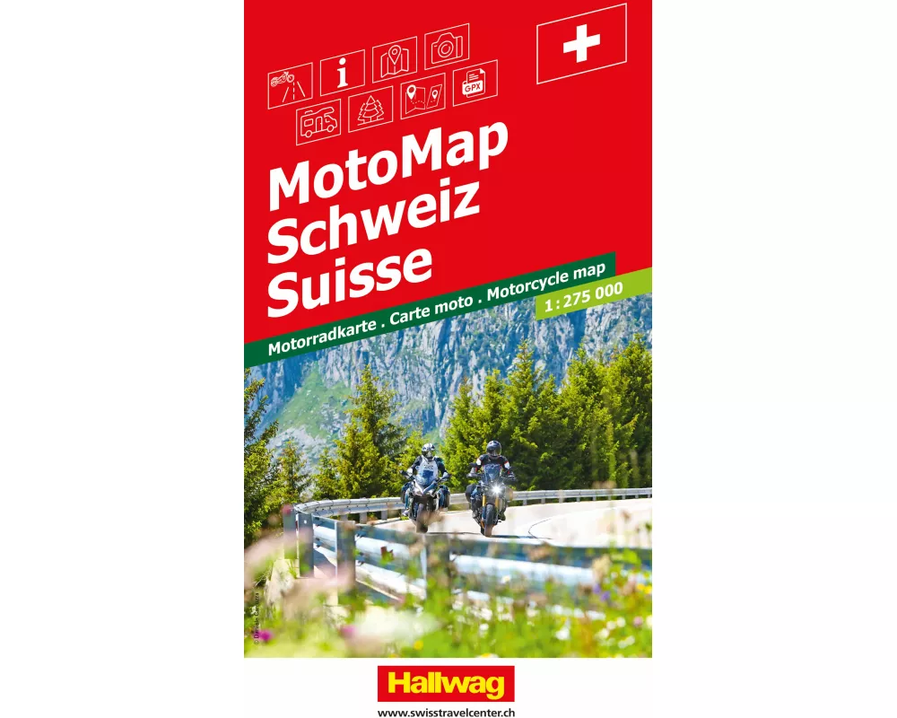 Hallwag MotoMap Motorradkarte Schweiz 1:275.000