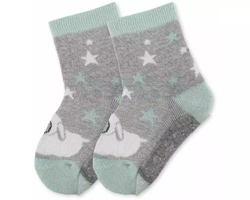 Sterntaler Antirutsch-Socken Stanley Silber Melange Gr. 18