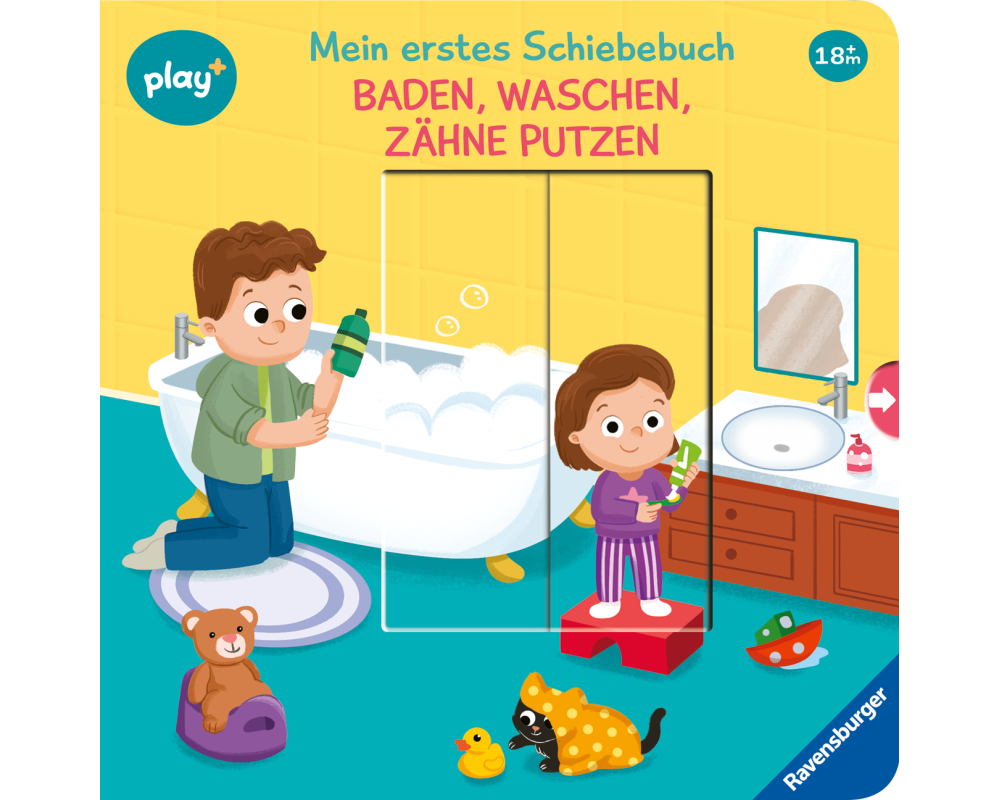 Play+ Mein erstes Schiebebuch Baden, waschen, Zähne putzen - ab 18 Monate