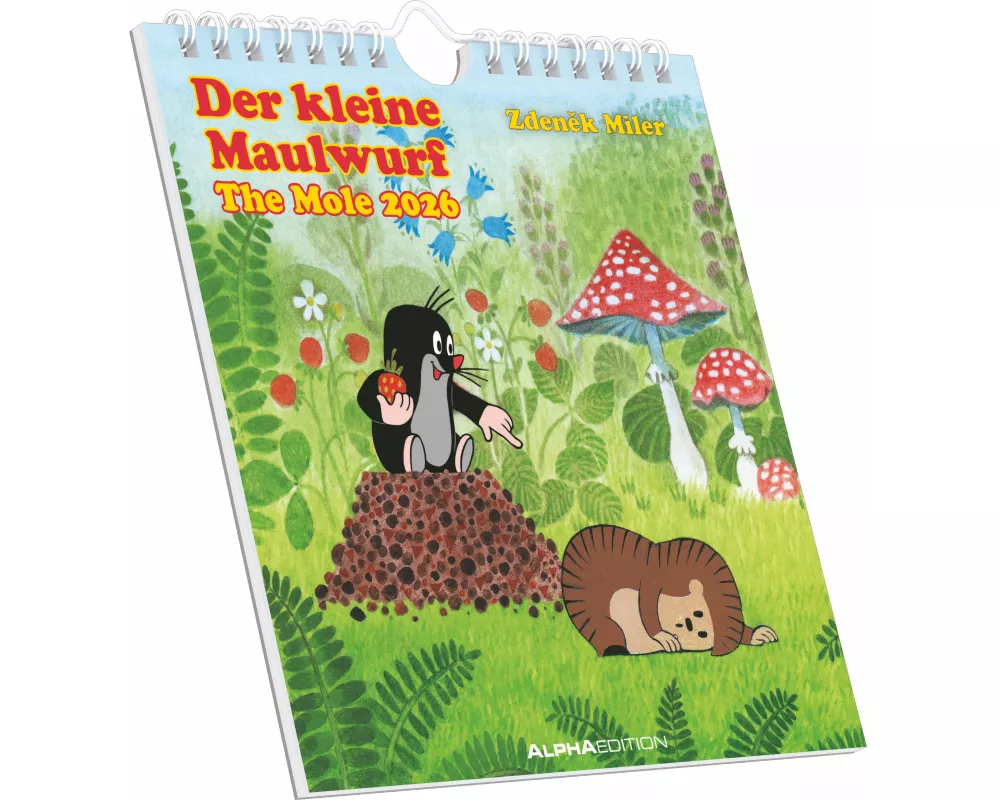 Alpha Edition - Der kleine Maulwurf Kalender 2026 – Postkartenkalender 16×17 cm mit Illustrationen von Zdeněk Miler, zum Aufstellen oder Aufhängen, ni