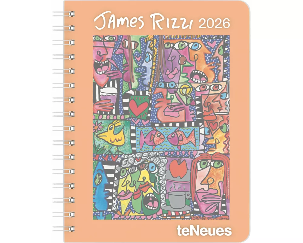 teNeues - James Rizzi Diary 2026 – Buchkalender 17x22 cm | Wochenkalender Deluxe mit Pop-Art-Motiven für Rizzi-Fans & Kunstliebhaber