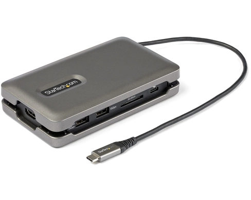 StarTech.com USB C Multiport Adapter, USB C to 4K 60Hz HDMI 2.0, 2-Port 10Gbps USB Hub, 100W Power Delivery Pass-through, GbE, SD/MicroSD
