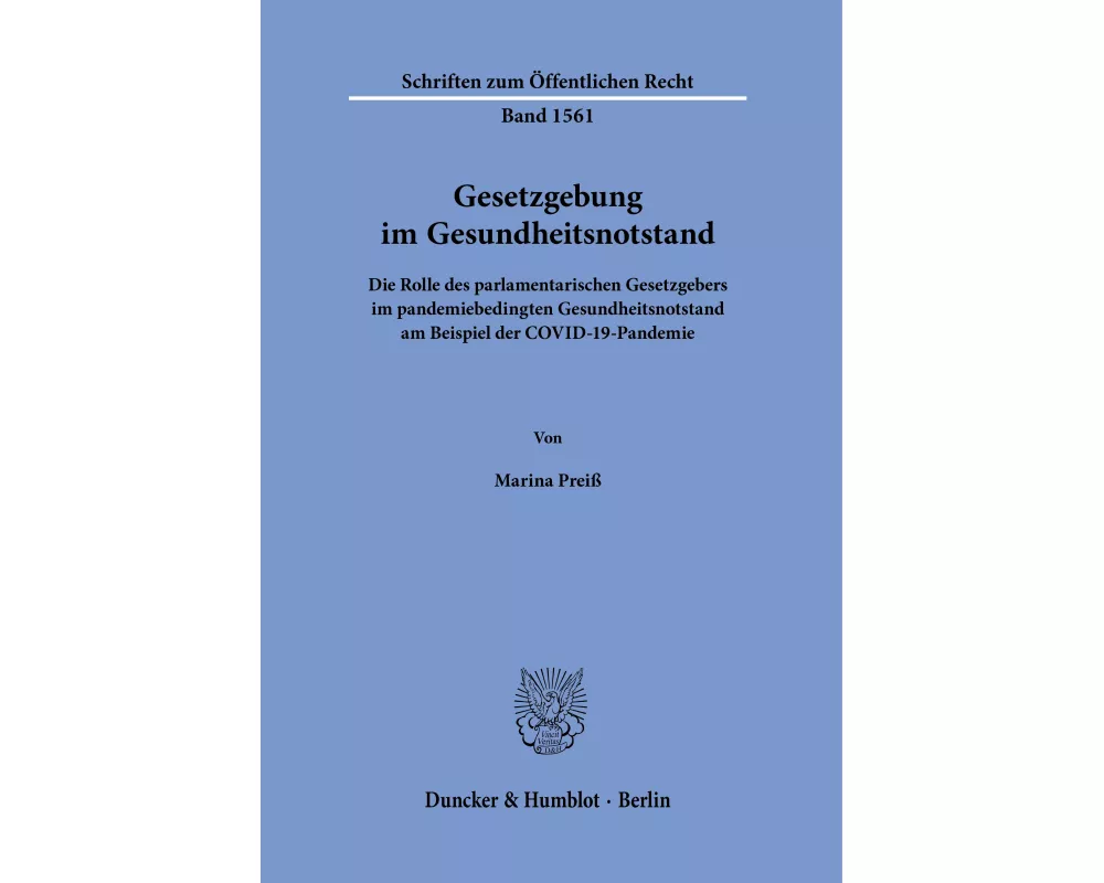 Gesetzgebung im Gesundheitsnotstand