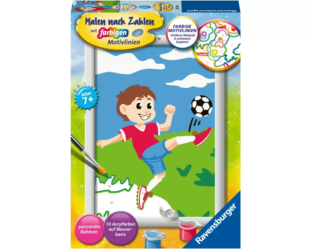 CreArt, Malen nach Zahlen Kinder - Spaß am Fußball