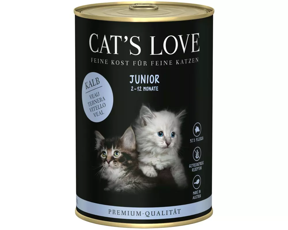 Cat's Love Nassfutter Junior Kalb, 400 g