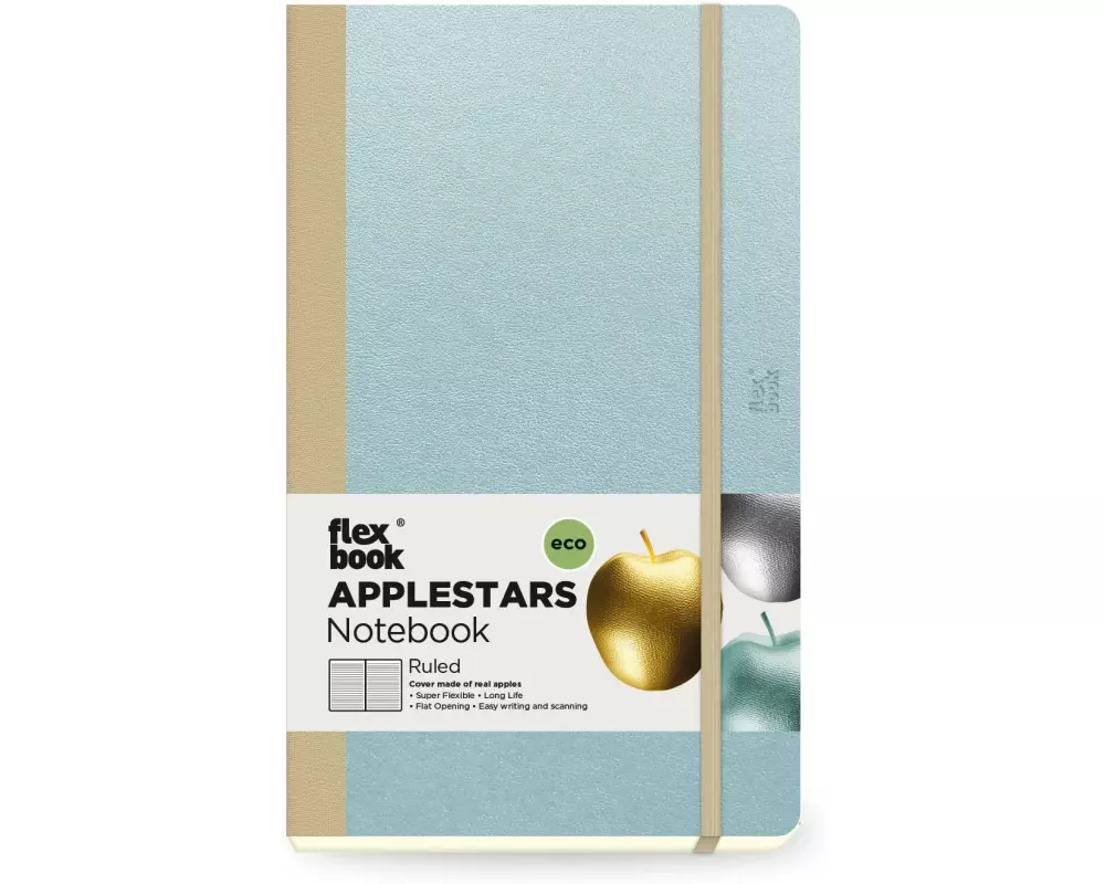 Flexbook Applestars Notebook 13 x 21 cm, Liniert, Hellblau