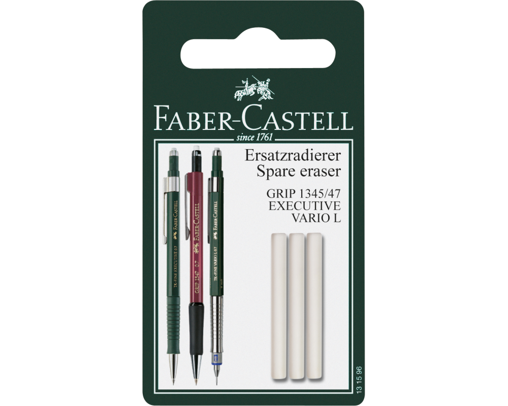 FABER-CASTELL Radierer 131596 Grip 1345/1347 3 Stück