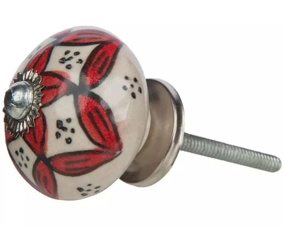 Tranquillo Möbelgriff handgemacht, Ø 4 cm, Mehrfarbig/Silber