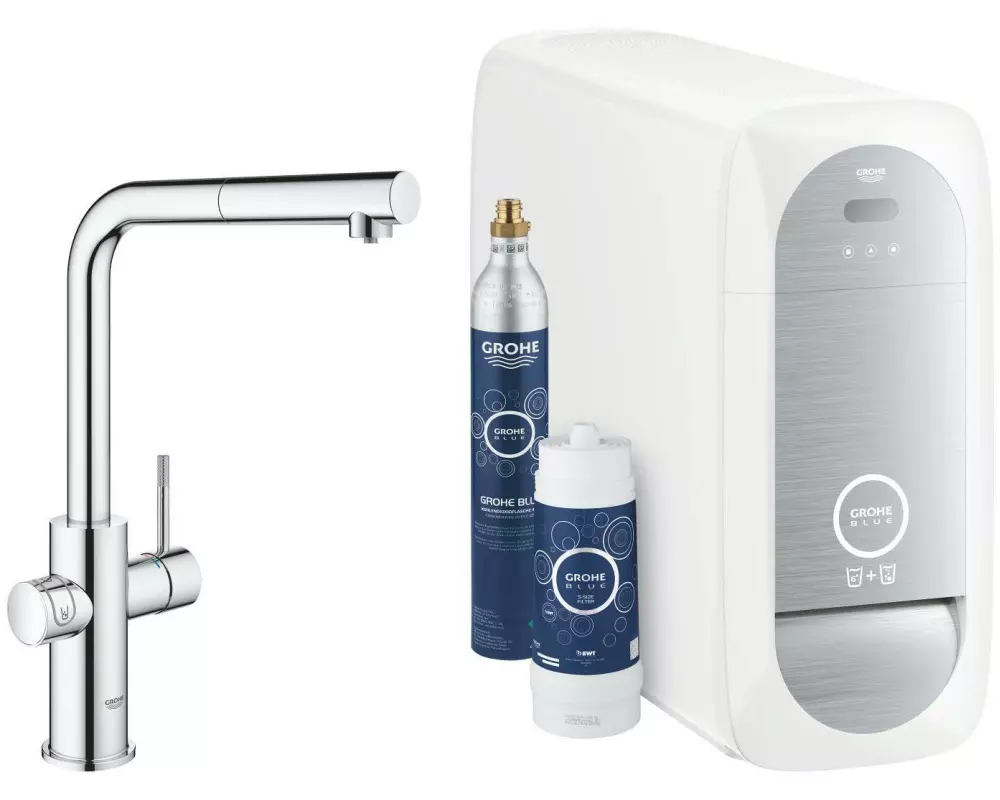 GROHE Küchenarmatur Blue Home L-Auslauf, Starter Kit, Chrom