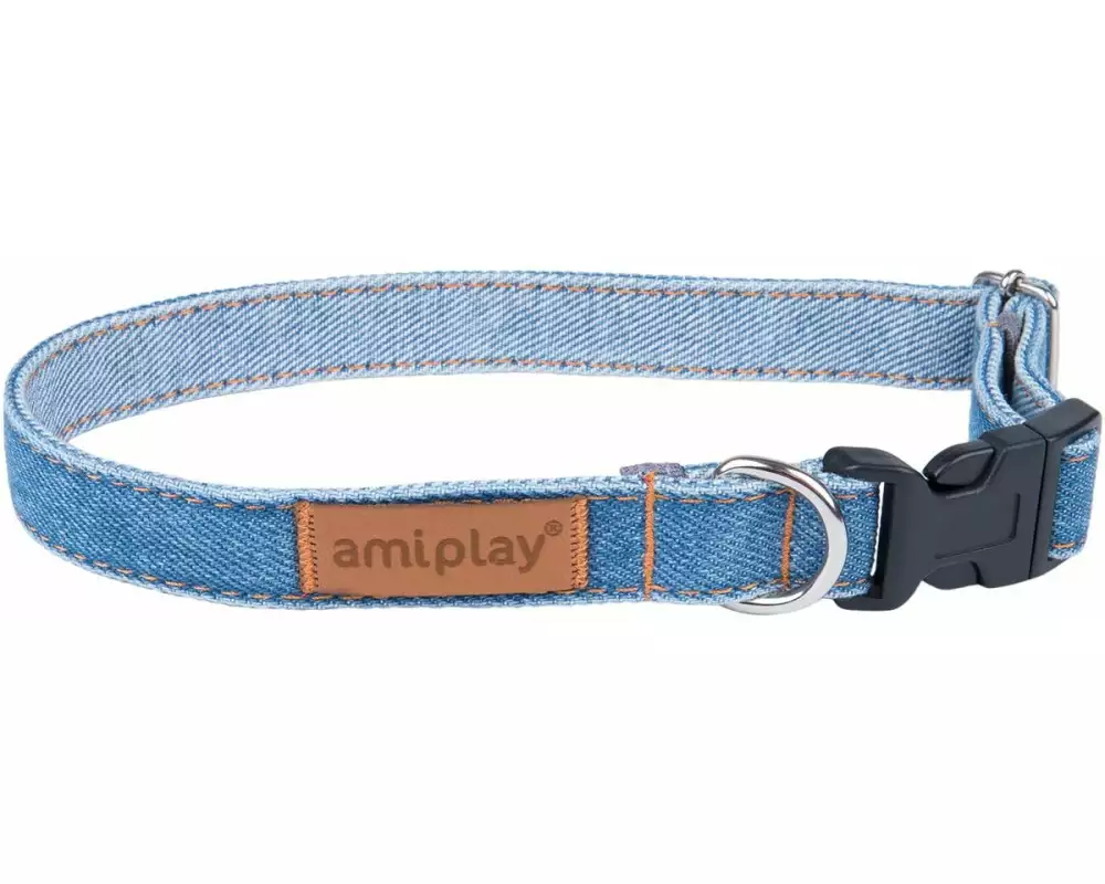 amiplay Halsband Denim, Hellblau