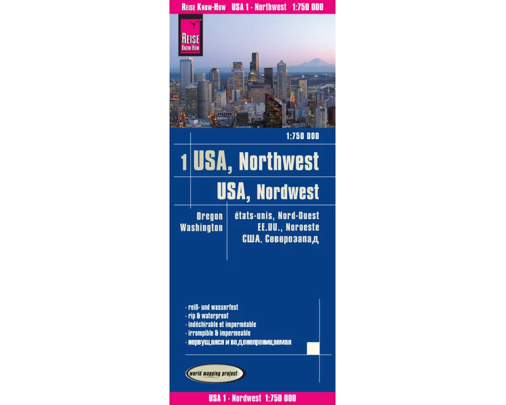 Reise Know-How Landkarte USA 01, Nordwest (1:750.000) : Washington und Oregon
