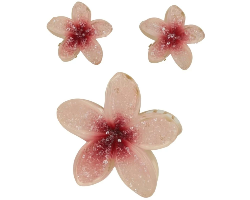 Trisa Accessoires Lotus Haarklemme mit Kristalleffekt, Rosa