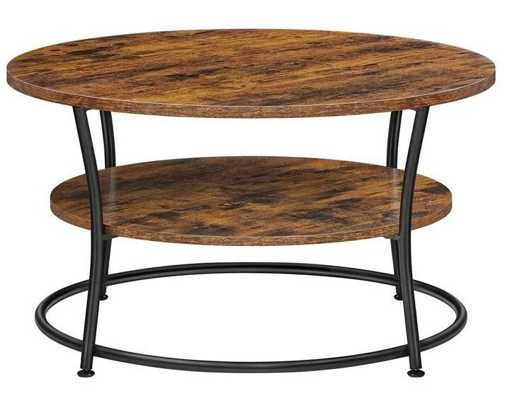 VASAGLE Couchtisch 80 x 46.5 cm, Braun/Schwarz