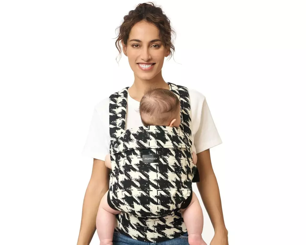 momcozy Babytrage Baumwolle HND Schwarz/Weiss