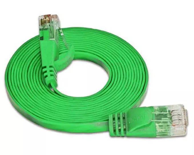 SLIM Slimpatchkabel RJ-45 - RJ-45, Cat 6, UTP, 15 m, Grün