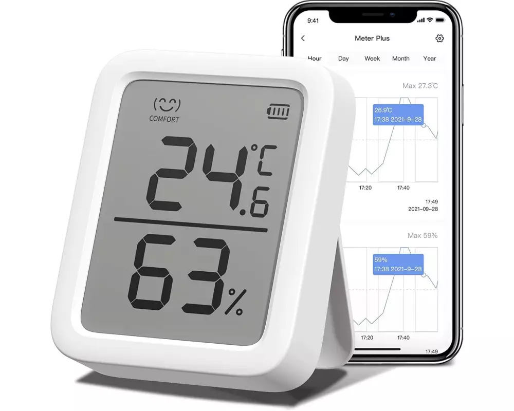 SwitchBot Smartes Innen-Thermometer & Hygrometer Weiss