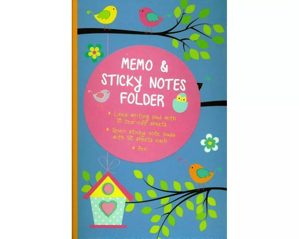 Memo & Sticky Notes Folder: Cute Birds