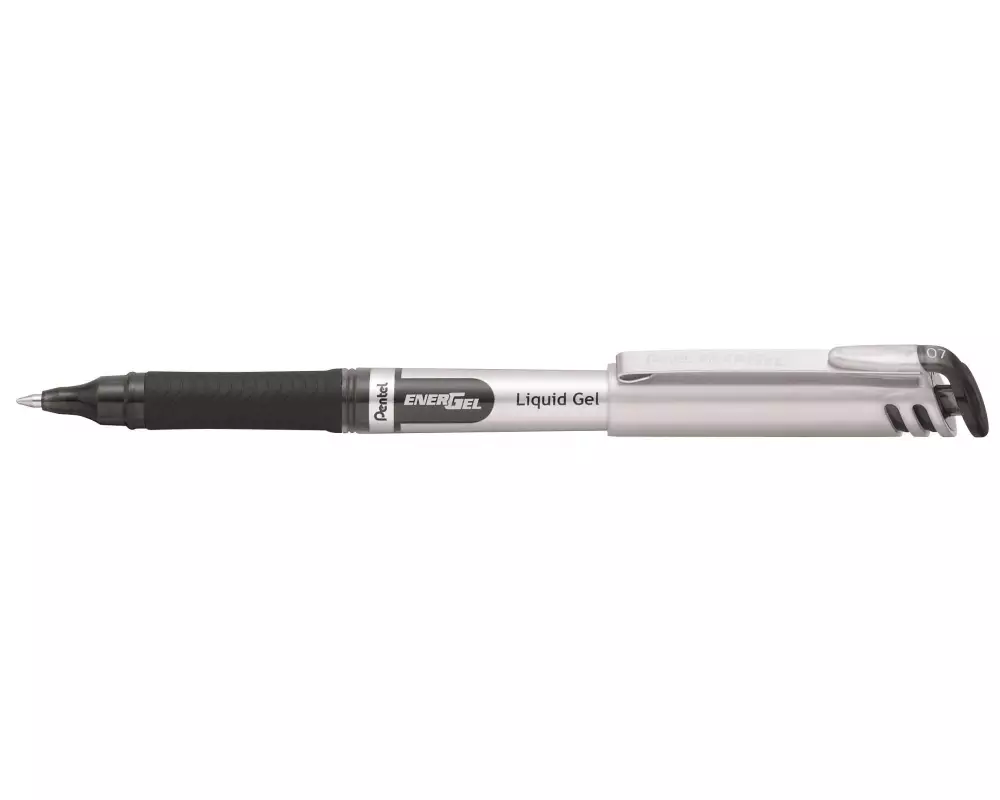 pentel Gelschreiber Liquid EnerGel mit 0.7 mm Metallspitze, Schwarz