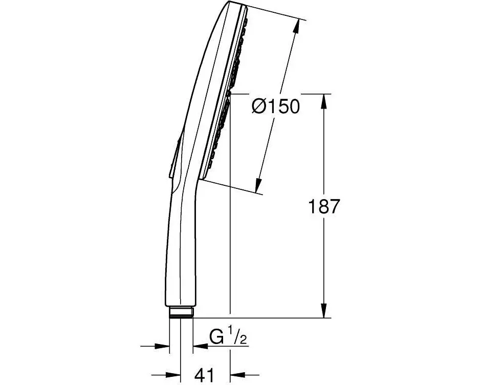 GROHE SmartActive 150 Mattschwarz 150 mm 3 Strahlarten
