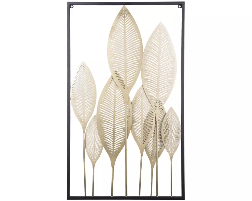 present time Wanddekoration Wall Art Leaves 80 x 44 cm, Gold