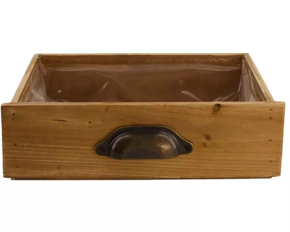 CHALET Aufbewahrungskiste mit Einsatz 28 x 18 x 8 cm, Braun