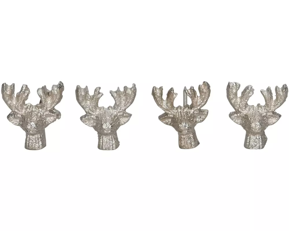 COCON Kerzenpin Hirschkopf 4 Stück, Silber