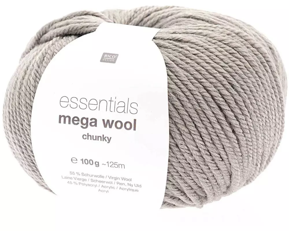 Rico Design Wolle Essentials Mega Wool chunky 100 g, Steingrau