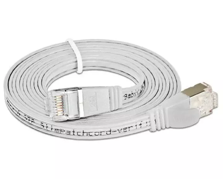 SLIM Slimpatchkabel RJ-45 - RJ-45, Cat 6, STP, 20 m, Weiss