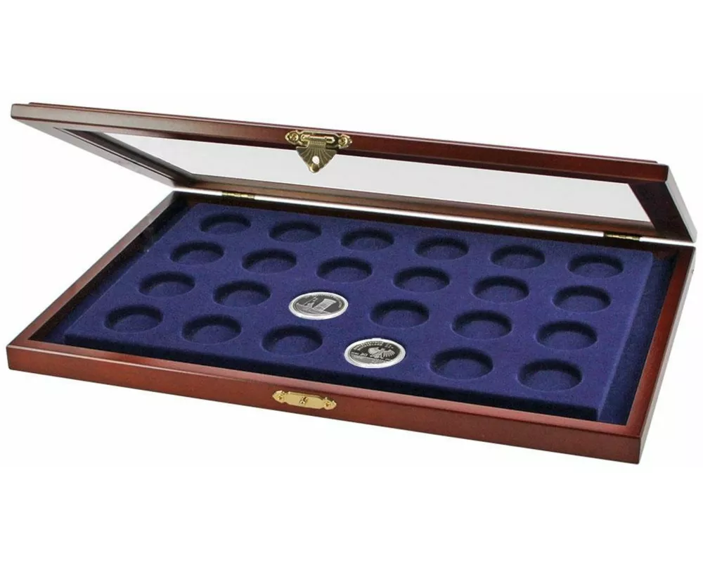 Münzvitrine für 10 Euro und 20 Euro- Münzen in Dosen