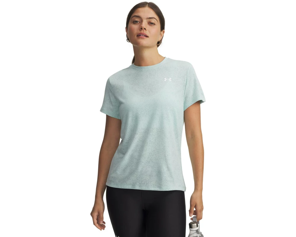 UNDER ARMOUR T-Shirt Tech Pixelate Solid Short Sleeve Mint, L