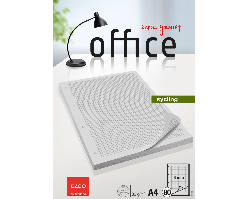 ELCO Ringbuchblock Office A4 74415.27 kariert 80 Blatt