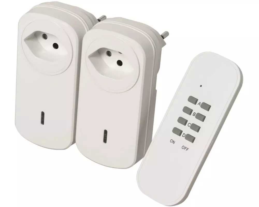STEFFEN Funk-Zwischenstecker 2er Set mit Fernbedienung