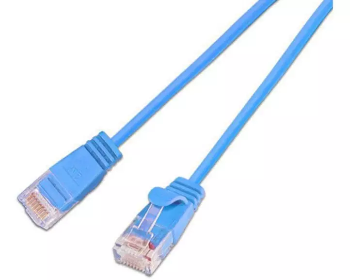 SLIM Slimpatchkabel RJ-45 - RJ-45, Cat 6, UTP, 1.5 m, Blau