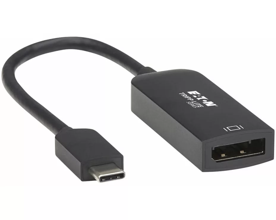 EATON TRIPPLITE USB-C to DisplayPort, Active Adapter Cable, with Equalizer, M/F, UHD, 8K, HDR, DP 1.4, Black, 6inch 15.2cm