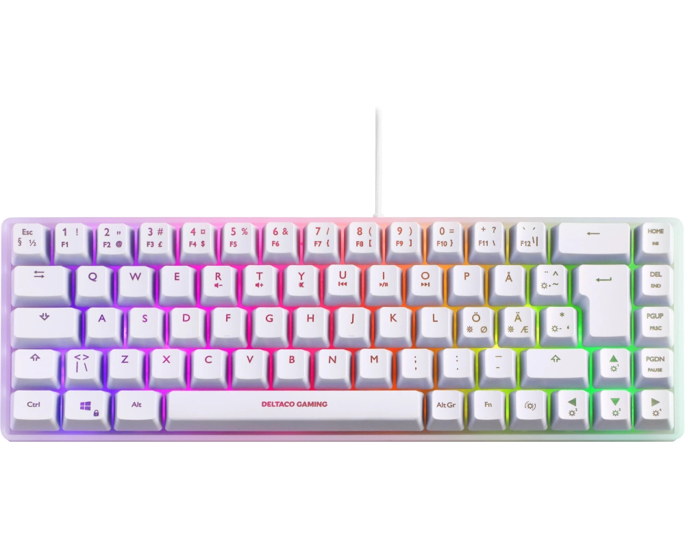 DELTACO Gaming-Tastatur GAM-158-W RGB Weiss