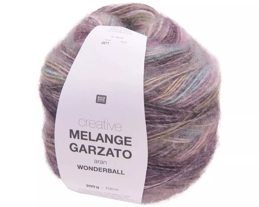 Rico Design Wolle Melange Garzato 200 g, Flieder, Türkis