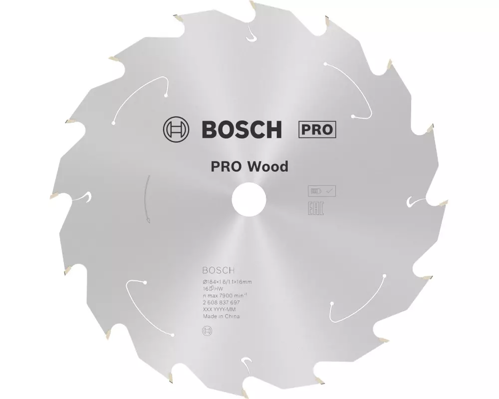 Bosch Professional Sägeblatt 184 x 1.6 x 16 mm, T16, 1 Stück