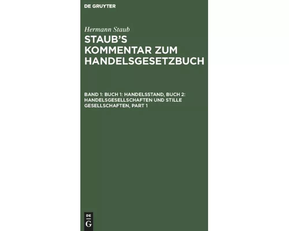 Buch 1: Handelsstand, Buch 2: Handelsgesellschaften und stille Gesellschaften