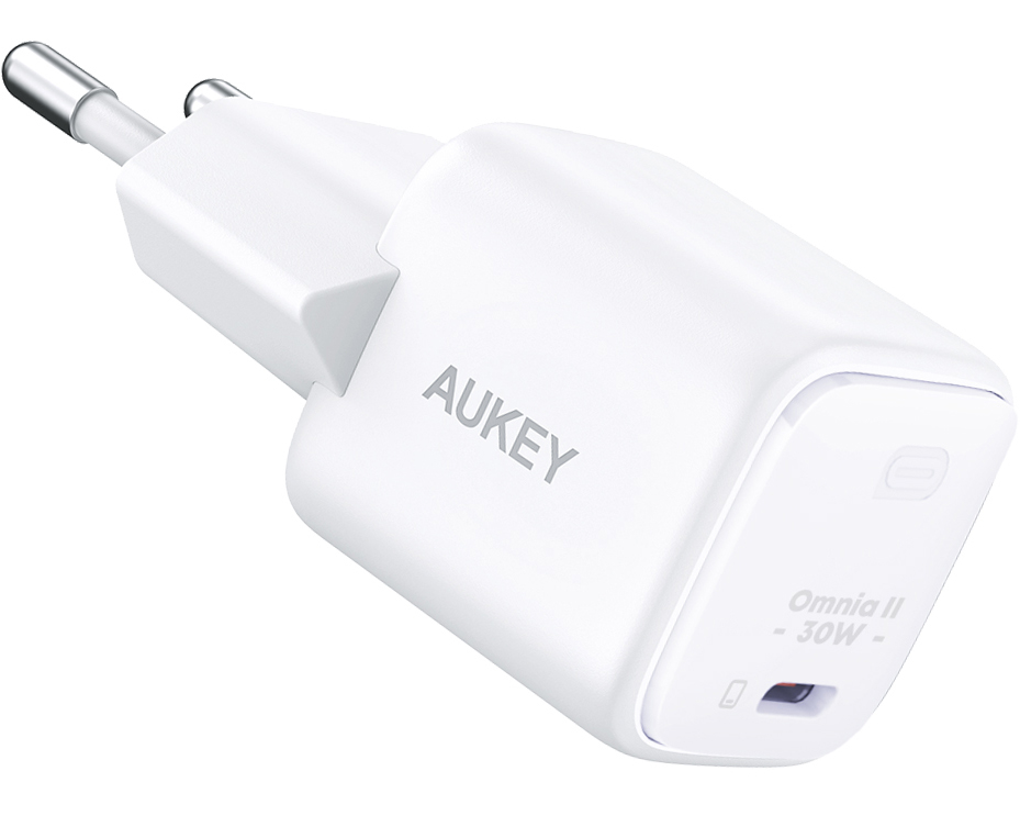 AUKEY Minima 30W GaN USB-C PA-B1L WH Wall Charger, White