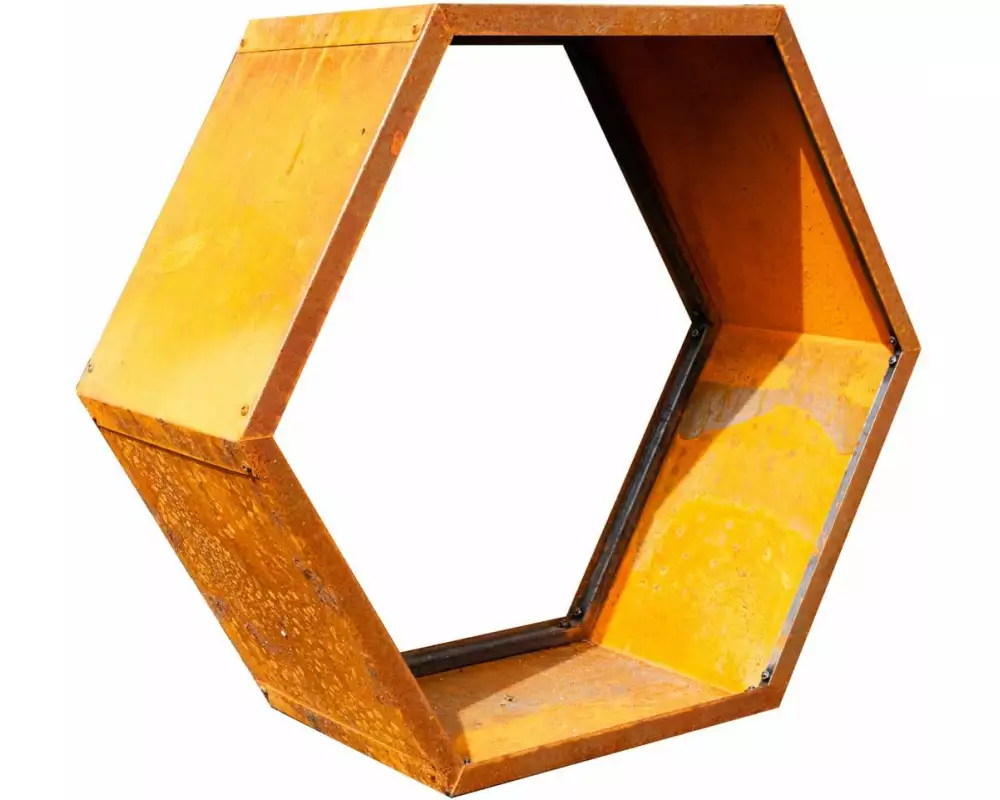 Innovesta Holzregal Corten, Rostbraun, Hexagon