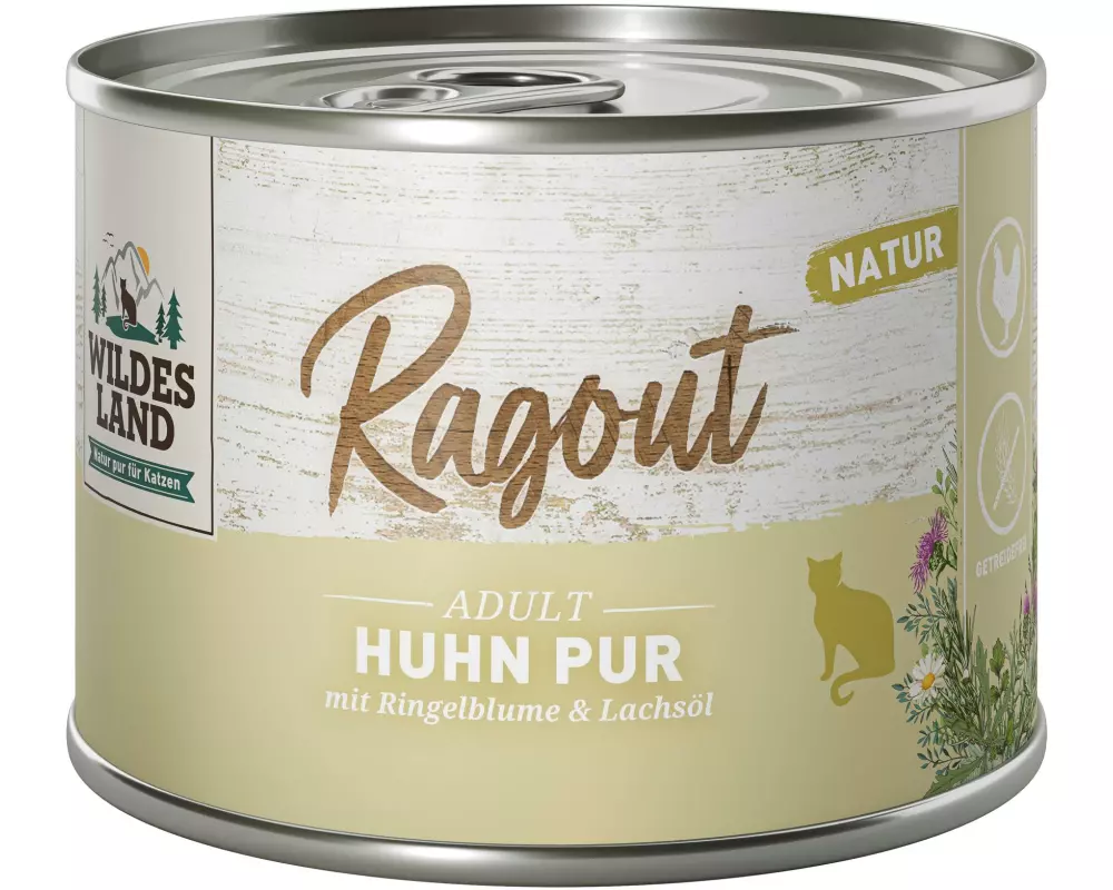 Wildes Land Nassfutter Ragout Huhn Pur 6 x 180 g