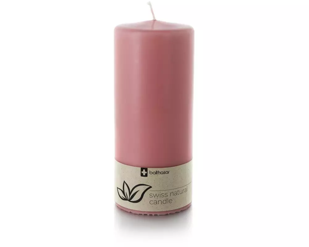 balthasar Zylinderkerze Swiss Natural Candle 15 x 6 cm Rosa